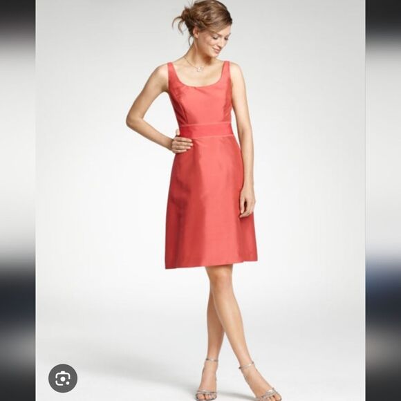 Vintage Y2K 2000s Ann Taylor 100% Silk Square Neck Sleeveless Sheath Dress 6P - Picture 1 of 9